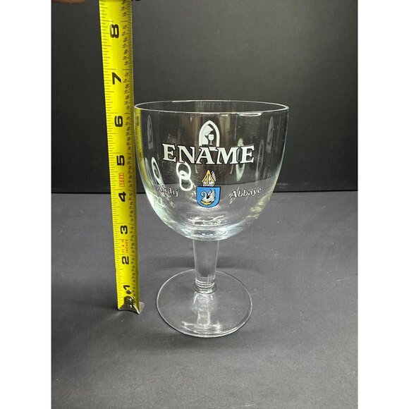 Ename Abbaye Abdij Belgian Beer Goblet Chalice Glasses Stemmed - Set Of 2 - Picture 3 of 5